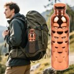 Copper Water Bottle with Lid Ayurvedic Tumbler 32oz Metal Water Bottles Drinking Jug for Adults Women Men Outdoor Gym Office (New)