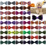 50pcs Removables Pet Dog Bowties For Halloween Dog Collar Accessories Skull Styles Small Dog Cat Grooming Pet Accessories (New)