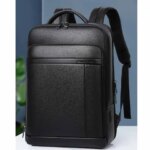 New Mens Genuine Leather Backpack with USB Large Capacity Computer Bag Fashion Multifunctional Travel Backpack 100% Cowhide (New)