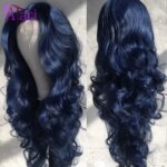 5x5 Brazilian Closure Body Wave Human Hair Wigs Midnight Blue 13x6 13x4 Lace Frontal Remy Hair Wig Pre Plucked Dark Blue Wig (New)
