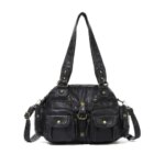 Vintage Tote Messenger Bag for Women Multi-Pocket Shoulder Handbag Casual Y2K Motorcycle Underarm Bag Crossbody Purse Daily (New)
