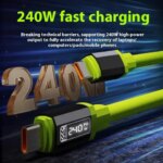 240W 15M Fast Charging USB Type-C To Type-C Cable With Real-Time Power Display Huawei Xiaomi Samsung OPPOVIVO Universal (New)