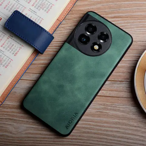 S177a44b0929f426bb52b939cd8ac0b6bc_480x480q75 Case Oneplus 11 12 13 13R 12R 11R coque silky feel fingerprint proof durable leather cover oneplus 12 case funda capa (New) - Image 1