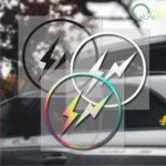 Fujiwara Hiroshi Lightning Tide Co branded Motorcycle Window Body Helmet Reflective Waterproof Sticker (New)