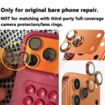 10Set A+ Back Camera Glass iPhone 16 15 Pro Max 17 Air 14 Plus 13 Mini 12 Rear Camera Glass Lens Cover with Adhesive (New)