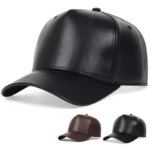 Unisex Solid Color Light Plate Leather Baseball Caps Spring Autumn Outdoor Sunscreen Hat Adjustable Casual Trucker Hats (New)