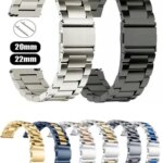 Stainless Steel band For Samsung Galaxy watch 7/FE/6/5 pro/4/Classic 20mm 22mm metal bracelet amazfit GTS-GTR-4-3-2e-mini strap (New)
