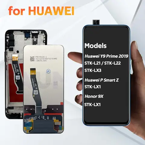 S1a8c8676dc3047a4add9fdb98e7375c29_480x480q75 Y9 Prime 2019 Screen HUAWEI P Smart Z Display Touch Screen Digitizer Assembly Pantalla Honor 9X With Frame LCD Display (New) - Image 1