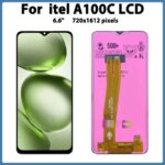 66 AMOLED itel A100C LCD Display Touch Screen Digitizer Assembly Itel A100C A6611L Display Replacement Repair Parts (New)