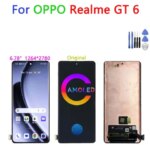 Original AMOLED For Realme GT6 GT 6 Lcd Display Touch Panel Screen Digitizer Assembly For OPPO Realme GT 6 Display Replacement (New)