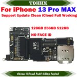 100% Working LL A iPhone 13 Pro max Motherboard Full Chips Mainboard Clean iCloud Main Logic Board Tested 128 256G 512GB (New)