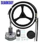 Outboard Boat Steering System Outboard Single Turbine Rotating W/ Marine Steering Wheel Cable 10FT (New)