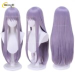 Anime Yukina Minato Synthetic Hair Long 80cm Purple Grey Cosplay Anime Wig And Hairpin Heat Resistant Hair Party Wigs + Wig Cap (New)