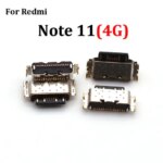 10Pcs Type-C Charging Socket Connector Xiaomi Redmi Note 11 11T 11S 11E Pro Plus 4G 5G Global Phone Repair Spare Parts (New)