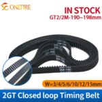 GT2 Timing Belt Perimeter 190 192 194 196 198mm Width 3mm 4mm 5mm 6mm 10mm 12mm 15mm 2GT 2M Synchronous Belt (New)