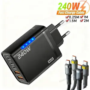 S1d2b3233b45043d98d2151c1fba40f99m_300x300q75 5 in 1 GaN Desktop Charger IPhone 16 15pro Laptop Samsung 240W Fast Charging Adapter 120w Type To TypeC Cable Charger Bangladesh (New) - Image 1