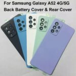 A52 Glass Back Lid Door Cover Samsung Galaxy A52 4G 5G A526 Battery Cover Rear Housing Case Repair Part & Camera Lens glue (New)