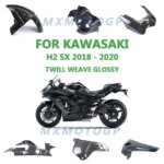 For Kawasaki H2 SX 2018 2019 2020 100% Carbon Fiber Engine Sprocket Tail Light Cover Full Fairing Kits Motorcycle Accessories (New)