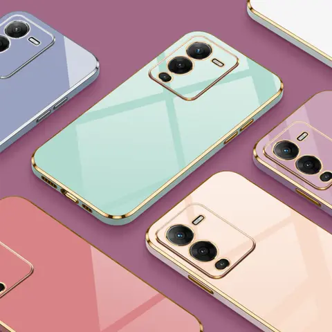 S1e66ee9c115b4f109201d55fc76ae995W_480x480q75 vivo V25 Pro Case vivo iqoo 9T Cover vivo IQOO 10 IQOO10 Pro case Luxury Square Plating Phone Case V25 Shockproof Back Cover (New) - Image 1