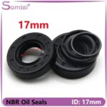 2/5pcs ID 17mm NBR Oil Seal NBR Oil Seal TC-17*25/27/28/30/32/35/40/45/47*5/7/8/10mm Nitrile Rubber Shaft Double Lip Oil Gasket (New)