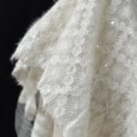 White Mohair Lace Fabric Loop Embroidery Diamond Jacquard Sheer Mesh Creative Dress DIY Material Designer Sewing Fabrics By Yard (New)