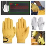Men Work Gloves Soft Sheepskin Driver Hunting Driving Farm Garden Welding Security Protection Safety Mechanic Glove (New)