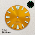 28.5mm S Logo Wave Dial Fit NH35/NH36 Automatic Movement C3 Green Luminous High-Quality Watch Modification Accessories (New)