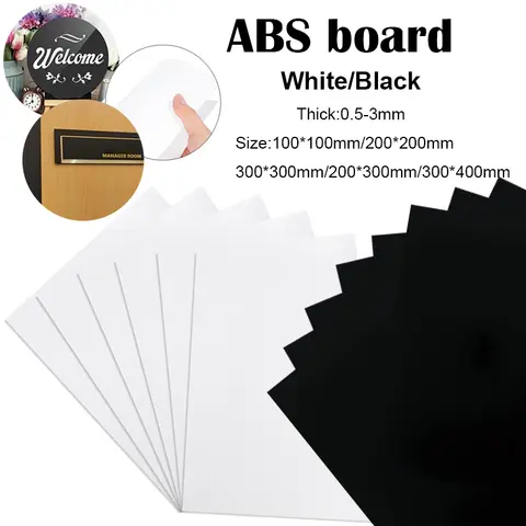 S20e808f5cee9472f8f301f3f55361613g_480x480q75 1pc White Black ABS Plastic Plate Model Sheet DIY Model Material Parts Thickness 05mm 1mm 15mm 2mm 3mm (New) - Image 1