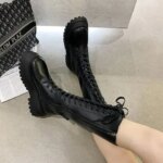 Women Motorcycle Boots Wedges Flat Shoes Woman High Heel Platform PU Leather Boots Lace Up Women Shoes Black Boots Girls2021 (New)