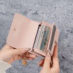 Trendy Short Womens Wallet Student Ticket Clip Multi Functional Card Bag Change Triple Fold Ultra Thin Money Purse Case (New)