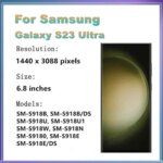 68“ AMOLED Display Samsung Galaxy S23 Ultra S918 LCD Display Digital Touch Screen Support Fingerprint S-Pen S918B S918B DS (New)