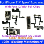 Free iCloud IPhone 11 Pro Max Motherboard With Face ID Support Update Chips Working Unlocked 11 Pro Max Logic board Bangladesh (New)