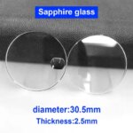 Flat Thick 25mm Diameter 305mm calendarTransparent Crystal Mineral Sapphire glass watch parts (New)