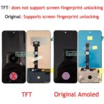 678 Inch Amoled TFT Black Tecno Spark 30 Pro KL7 LCD Display Touch Screen Digitizer Panle Assembly Replacement  With Frame (New)