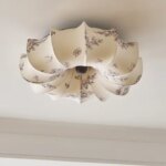 Wabi Sabi Cloth Ceiling Chandelier Fabric Ceiling Light For Living Room Hallway Home Decor LED Bedroom Round Ceiling Lamp (New)