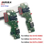 USB Charging Port Board Flex Cable Connector Dock Charger Infinix Hot 40 50 60 Pro Plus 40i 50i 60i With IC Fast Charge (New)