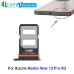 Dual SIM Card Tray Xiaomi Redmi Note 12 Pro 5G Phone SIM1 + SIM2 Card Tray Adapter Replacement Part Bangladesh (New)