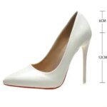 Women Shoes Red High Heels Sexy Pointed Toe 12cm Pumps Wedding Dress Shoes Nude Black Color Red Rubber Bottom High Heels (New)