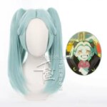 Anime Cosplay Cyberpunk Edgerunners Rebecca Wig 45cm Short Cyan Hair Heat Resistant Hair Becca Wigs with Wig Cap (New)