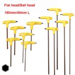 1pcs T-Handle Hex Key Wrench 180/400mm long Flat/Ball head Hex Socket Screwdriver Universal Double-end Wrench Allen Screws Tools (New)