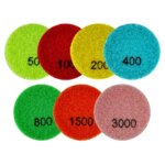 SHDIATOOL 7Pcs Mini Diamond Polishing Pads Dia 50mm Resin Sanding Disc Set For Granite Marble 2Inch Flexible Stone Polisher Pads (New)