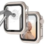 Tempered Glass+ cover Apple Watch Case series 9 8 7 41mm 45mm 42mm HD PC bumper Screen Protector iWatch 6 5 4 se 44mm 40mm (New)