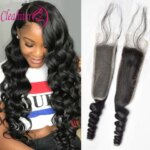 2x6 Loose Wave Human Hair Lace Closure Natural Color Brazilian Virgin Hair 12-22 Inch Pre-Plucked 150% Density Full End (New)