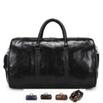 2024 Leather Travel Bag Large Duffle Independent Big Fitness Bags Handbag Bag Luggage Shoulder Bag Black Men Fashion Zipper Pu (New)