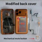 Modified Back Glass Housing With Phone Case iPhone XS Max Convert to 17 Pro Max 17PM DIY Rear Cover Mechanical Mute Button (New)