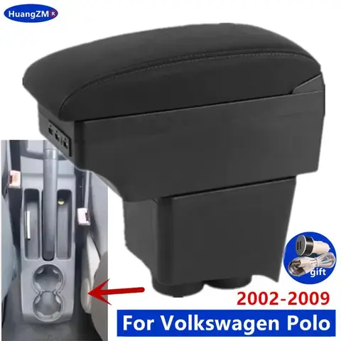 S265ea67db6c44cffb08f14ac8ffe70387_480x480q75 For Volkswagen Polo Armrest box For VW Polo 9N 3 Mk4 Car Armrest box 2002-2009 Interior Retrofit Storage box car accessories (New) - Image 1