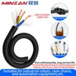 TRVV High Flexible Drag Chain Cable2 8Core 15 24AWG Tinned Copper Bending Resistant Robot Arm Wire Electrical Speaker Jumper Bangladesh (New)