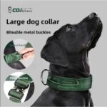 Tactical Military Green Dog Collar Heavy Duty Nylon Adjustable with Metal Buckle for Large Medium Dogs (New)