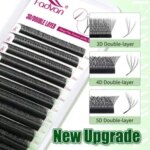 FADVAN 3D/4D/5D W Shaped Double Tips Eyelashes Extensions Natural Softlight Volume Fanning Lashes 0.07 Curl C D Black Eyelashes Bangladesh (New)