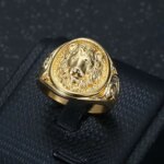 Vintage 316L Stainless Steel Animal Lion Pattern Rings For Men Women Punk Fashion Lion Head Ring Party Jewelry Gift Accessories (New)